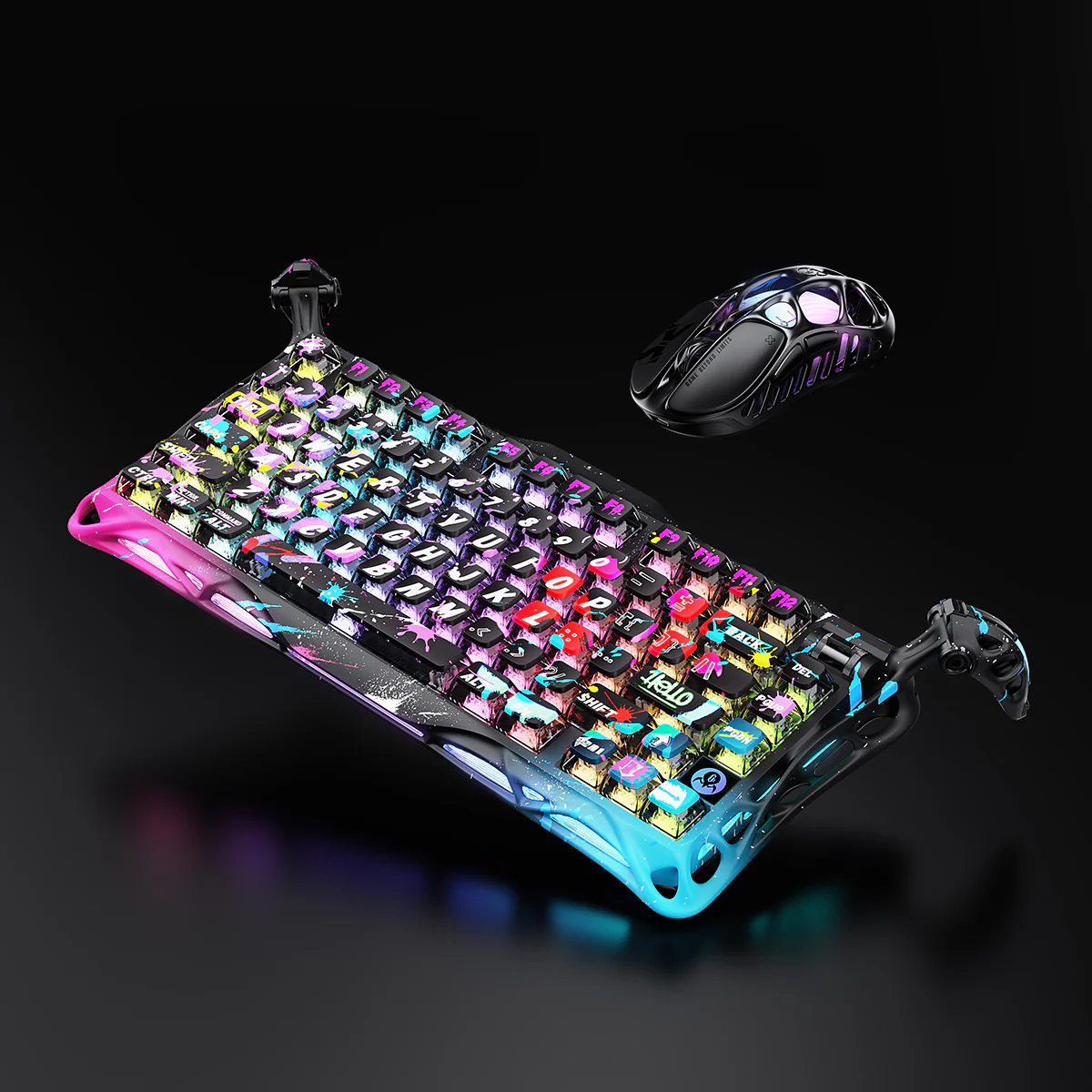 GravaStar HE 8000Hz Ultra-Fast Hall Effect Gaming Set - Neon Graffiti - Image 3