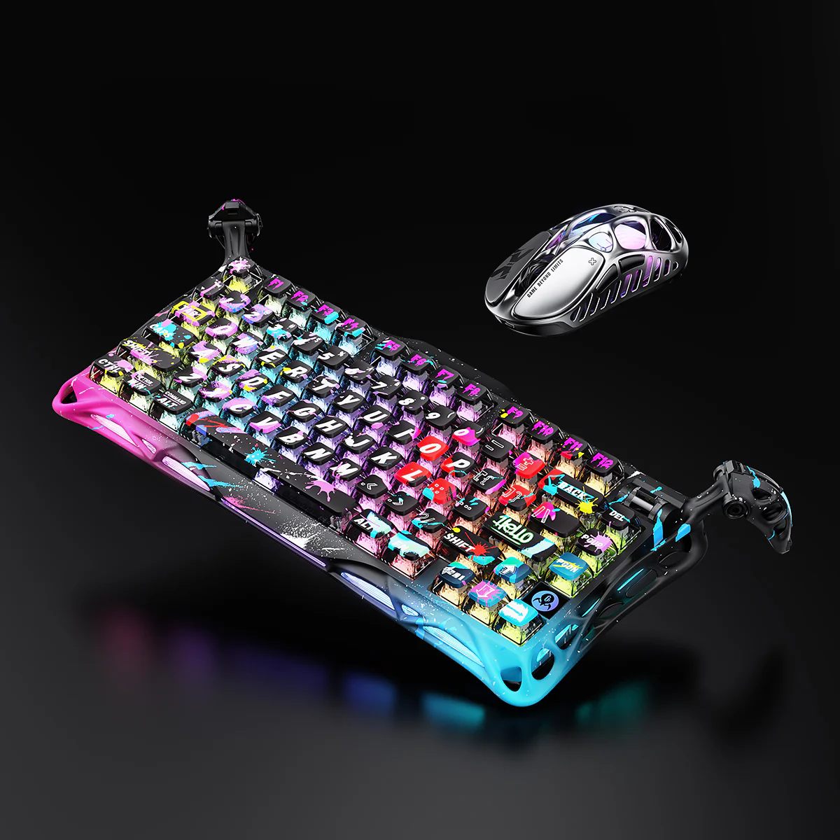 GravaStar HE 8000Hz Ultra-Fast Hall Effect Gaming Set - Neon Graffiti - Image 4